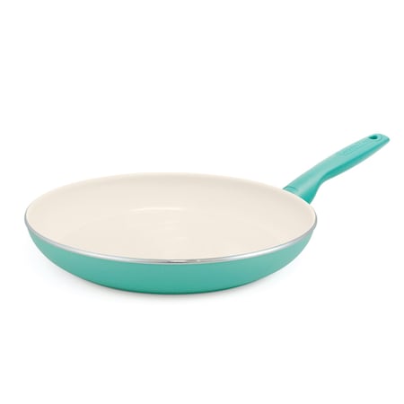 The Cookware Co GreenPan Rio Ceramic Coated Aluminum Fry Pan 12 in. Turquoise CC002479-001